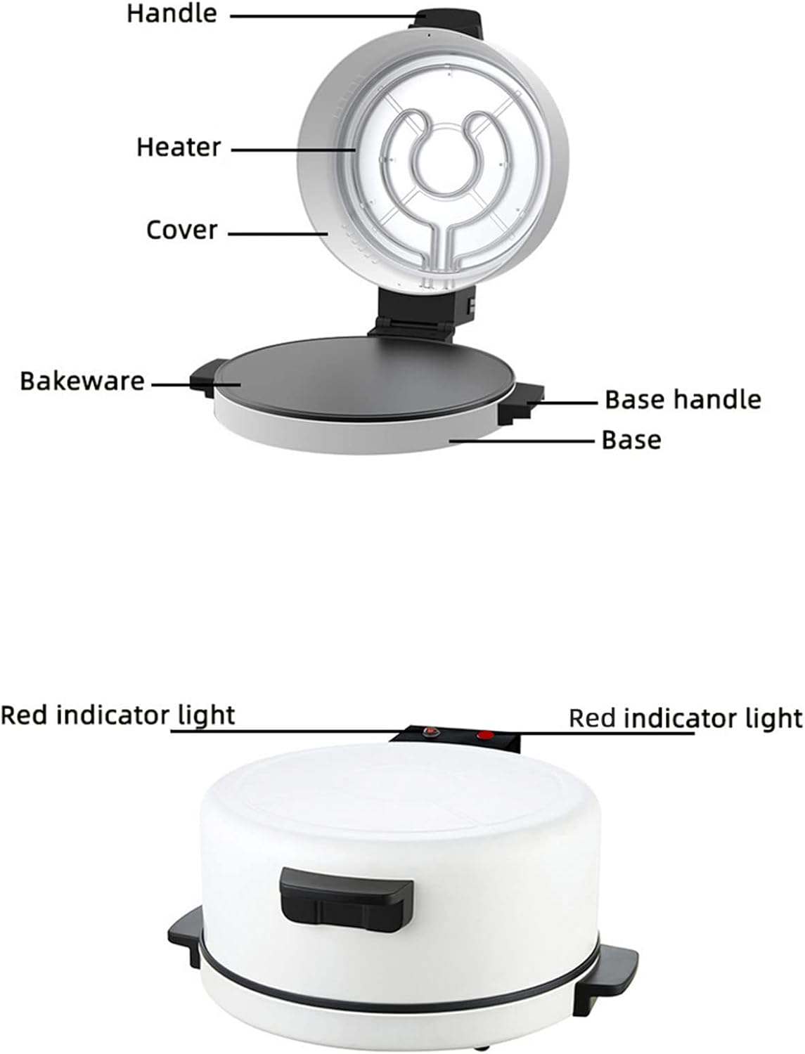 2000W Electric Non-Stick Pizza Maker Oven
