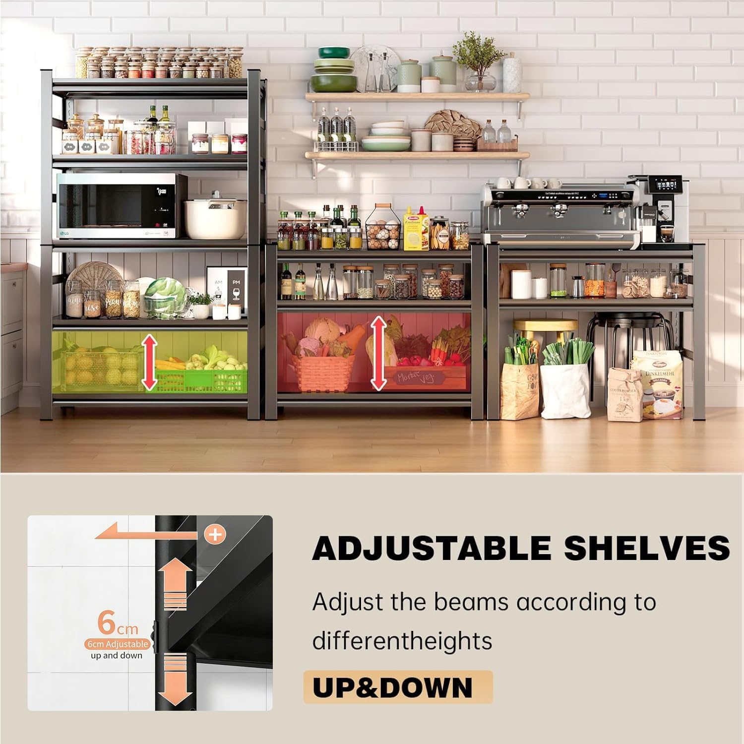 Freestanding Adjustable Kitchen Storage Rack